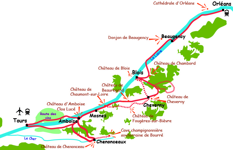Cycle tour in Loire From Orléans to Tours